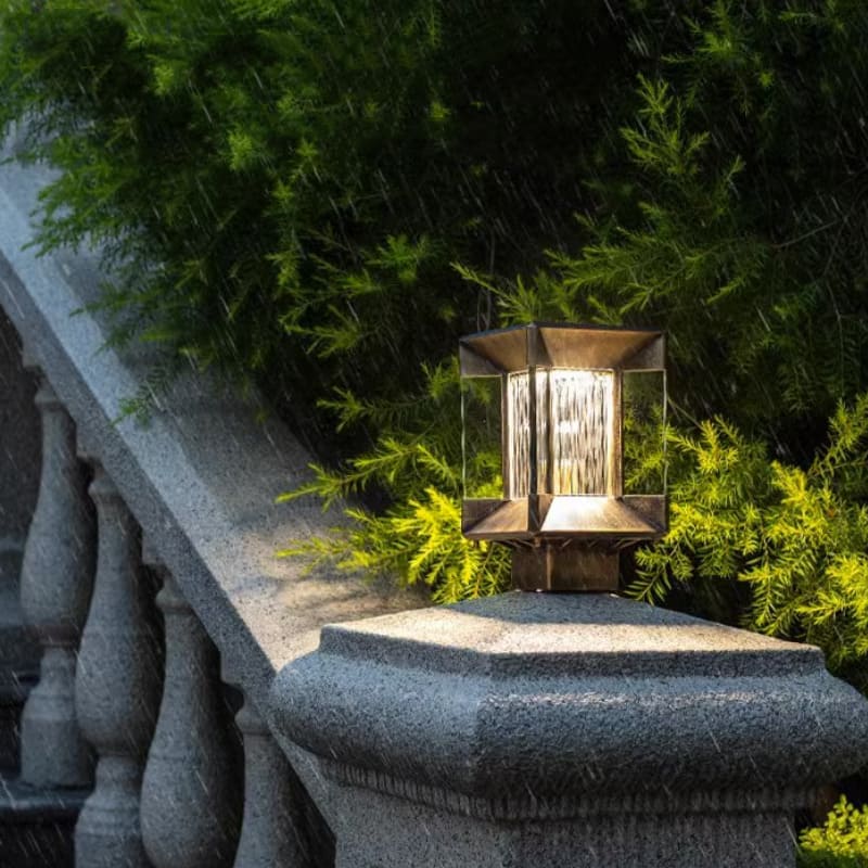 Outdoor Solar Post-Pier Rectangular Light