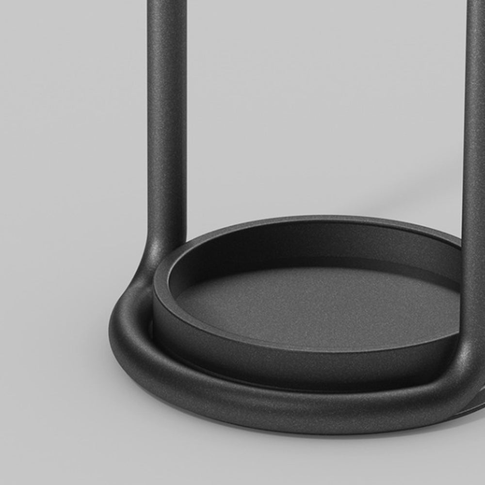 Sleek-Modern Black Outdoor Solar Floor Lamp