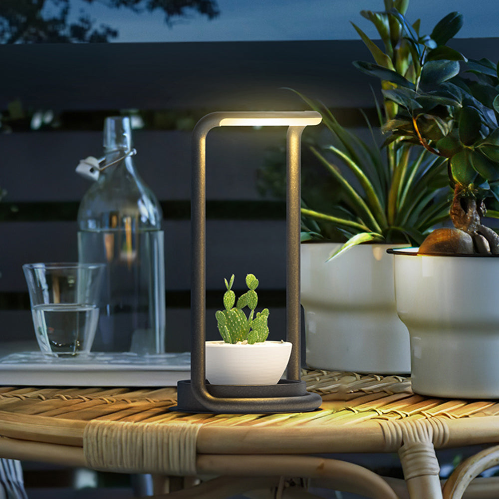 Sleek-Modern Black Outdoor Solar Floor Lamp