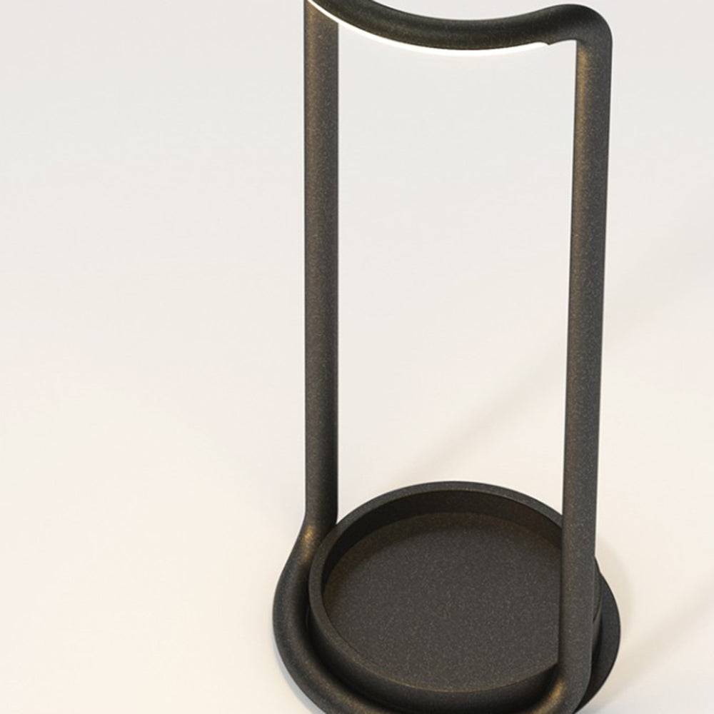Sleek-Modern Black Outdoor Solar Floor Lamp