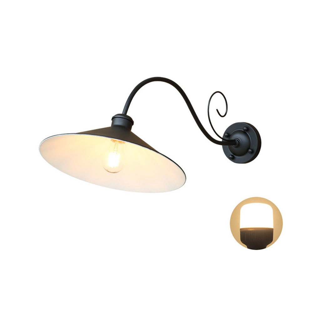 Vintage Cap-Shaped Outdoor Wall Lamp – Black or Antique Silver, Waterproof