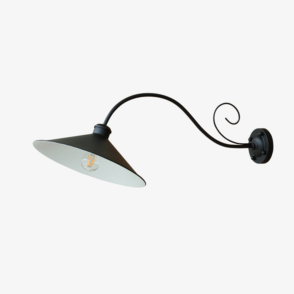 Vintage Cap-Shaped Outdoor Wall Lamp – Black or Antique Silver, Waterproof