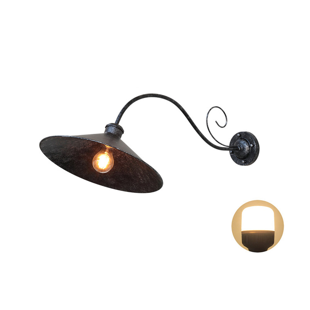 Vintage Cap-Shaped Outdoor Wall Lamp – Black or Antique Silver, Waterproof