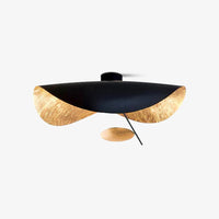 Minimalist Semi-Flush Mount, Curved Disc Integrated LED