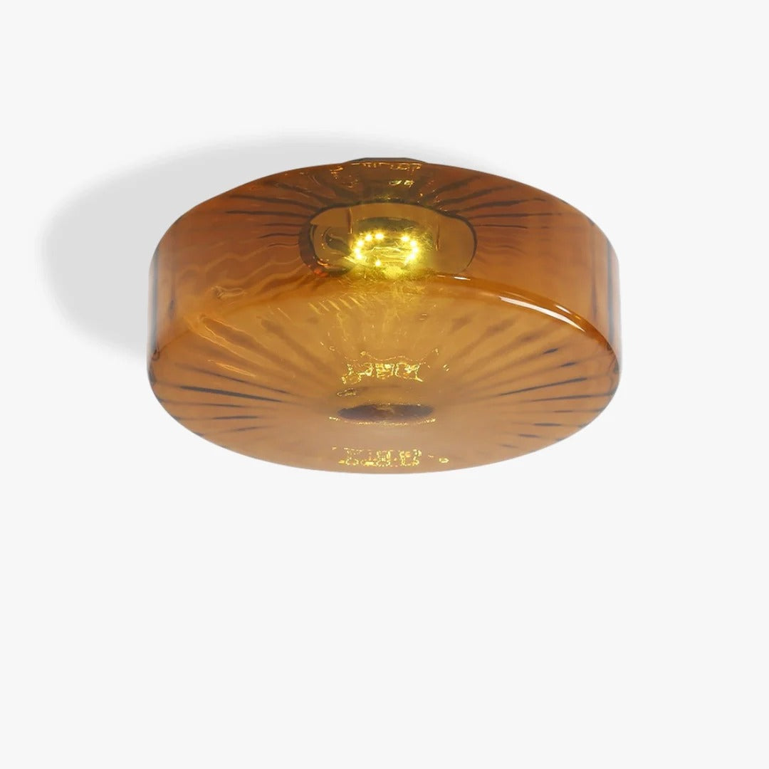 Amber Glass Ceiling Light – French Vintage Style
