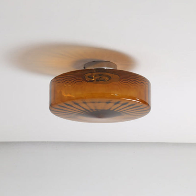 Amber Glass Ceiling Light – French Vintage Style