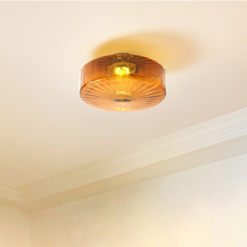 Amber Glass Ceiling Light – French Vintage Style