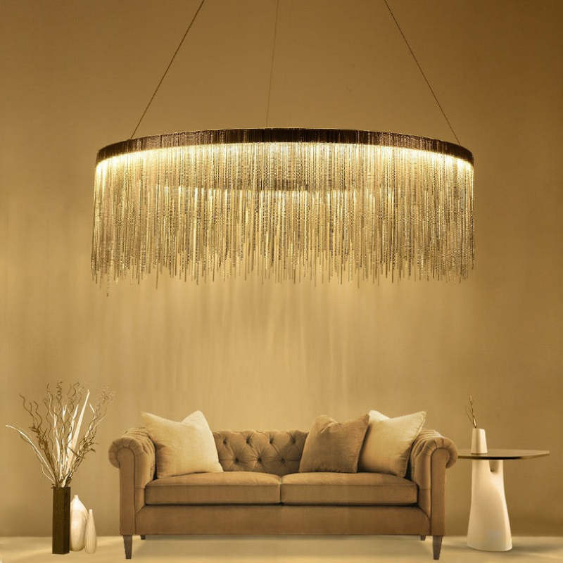 Art Deco Pendant Light – Elegant Tassel Chain Design