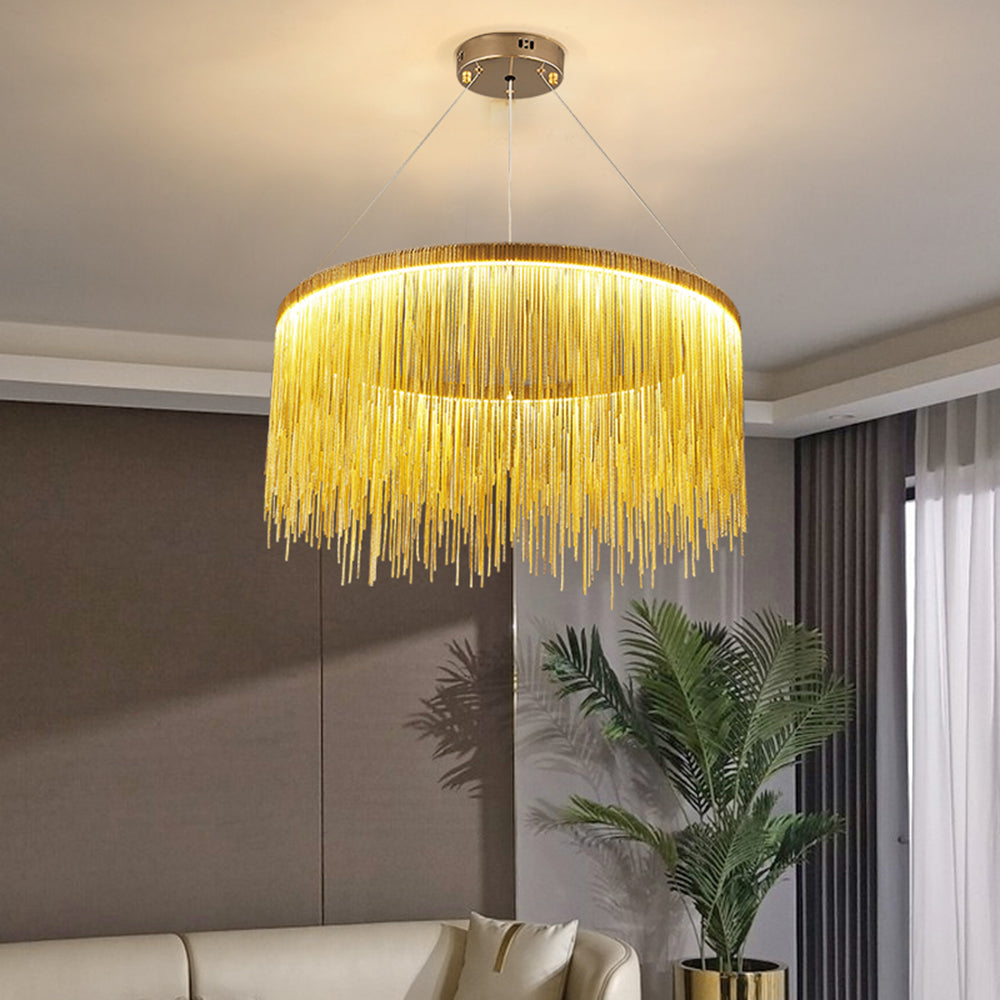 Art Deco Pendant Light – Elegant Tassel Chain Design