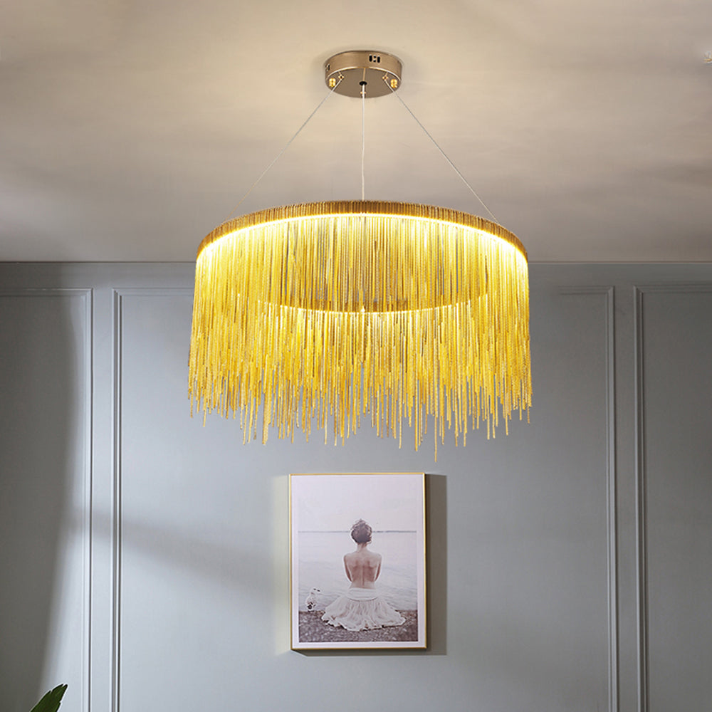 Art Deco Pendant Light – Elegant Tassel Chain Design