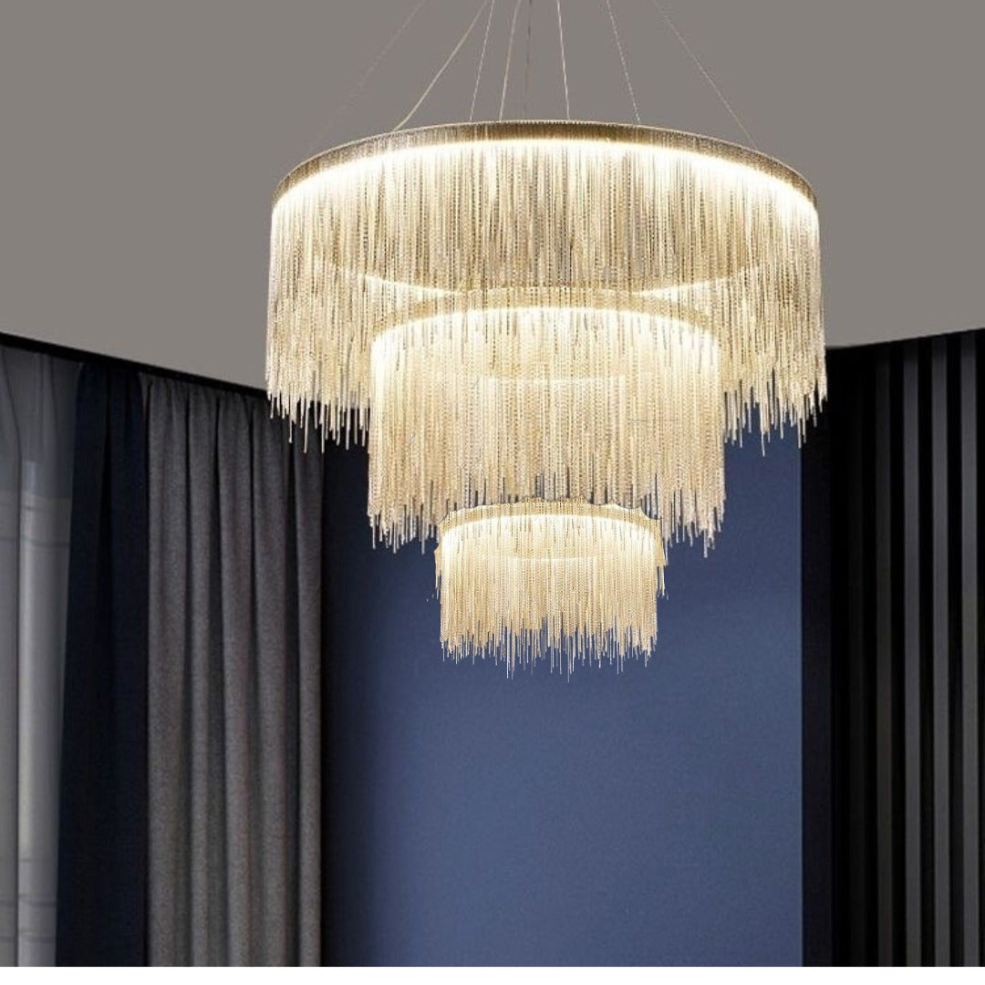 Art Deco Pendant Light – Elegant Tassel Chain Design