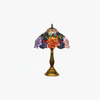 Art Deco Table Lamp - Metal and Glass Dome, Multicolor