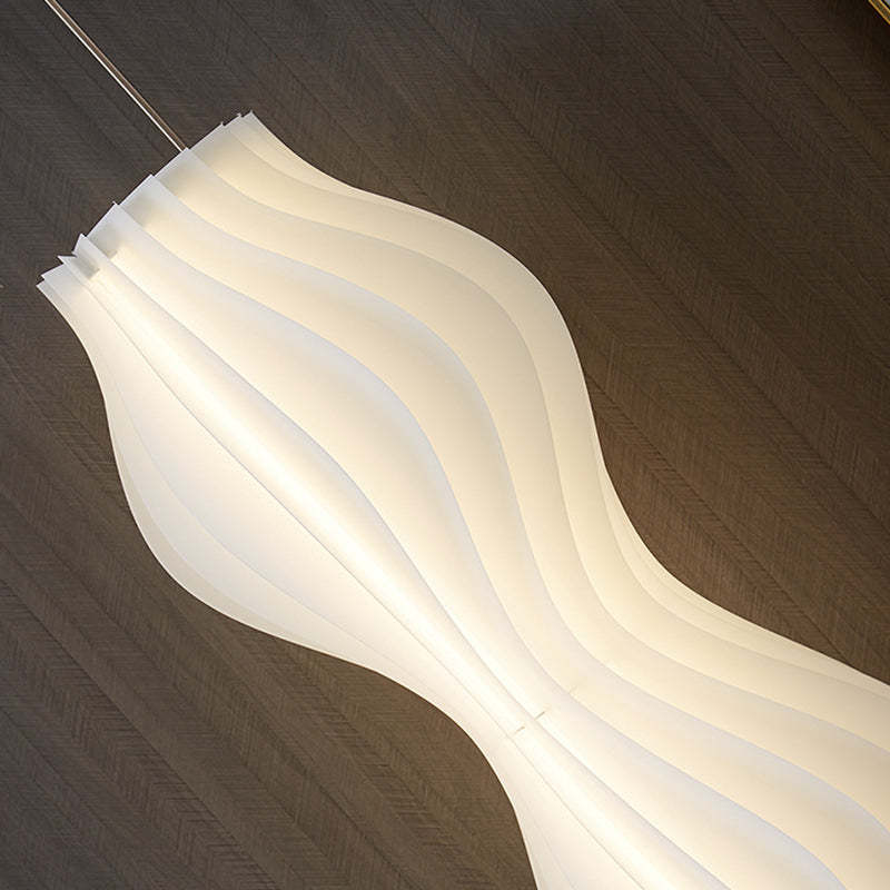 Artistic White Floor Lamp – Sleek Acrylic Pleated Design