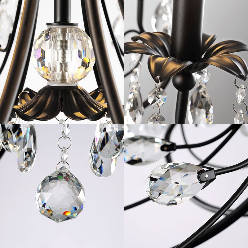 Black Crystal Chandelier – Modern Candle Design