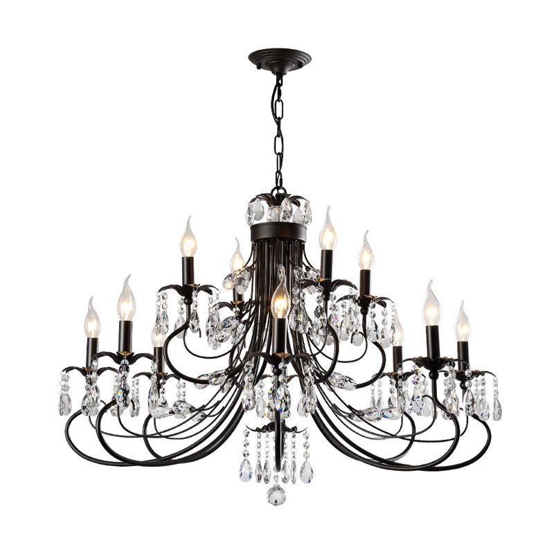 Black Crystal Chandelier – Modern Candle Design