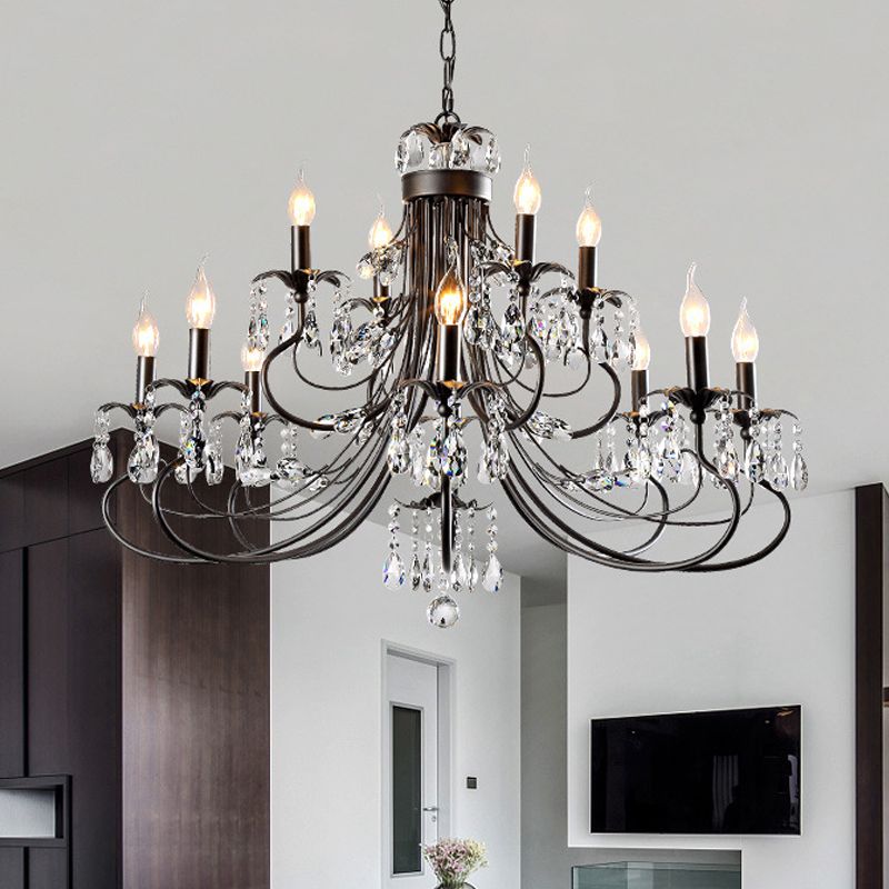 Black Crystal Chandelier – Modern Candle Design