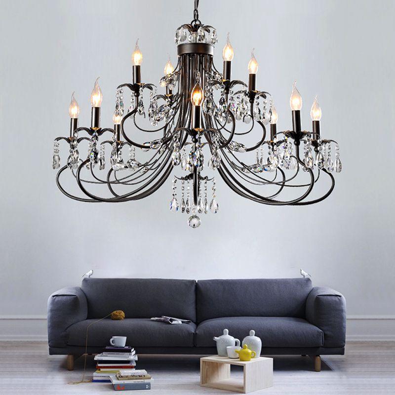 Black Crystal Chandelier – Modern Candle Design