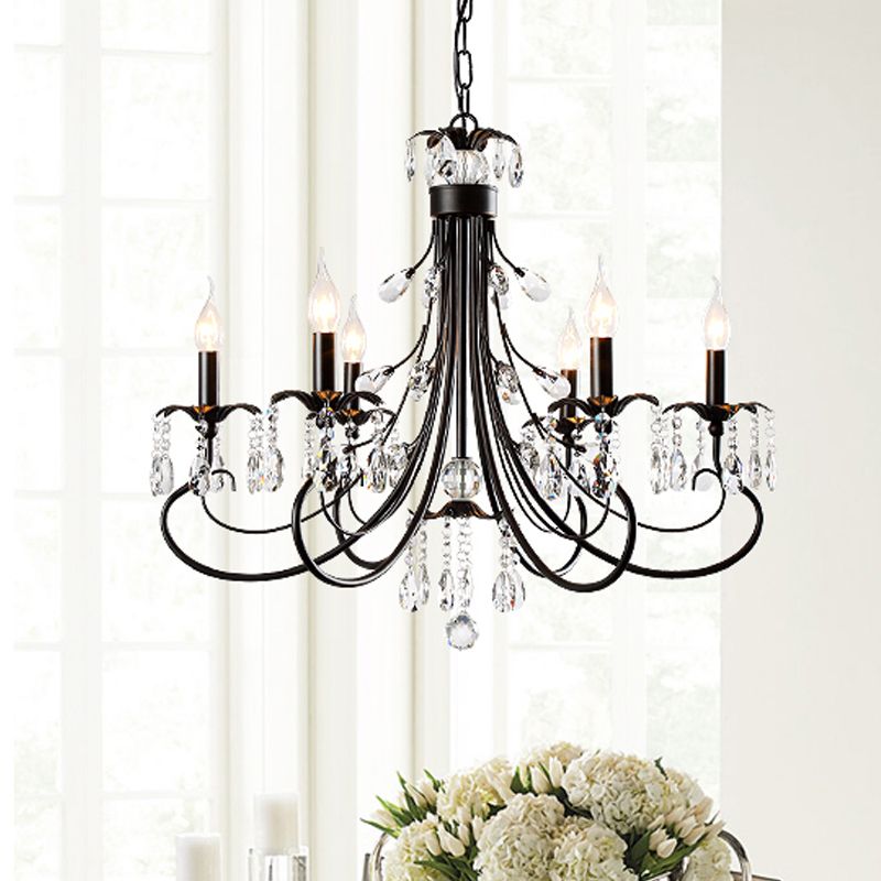 Black Crystal Chandelier – Modern Candle Design