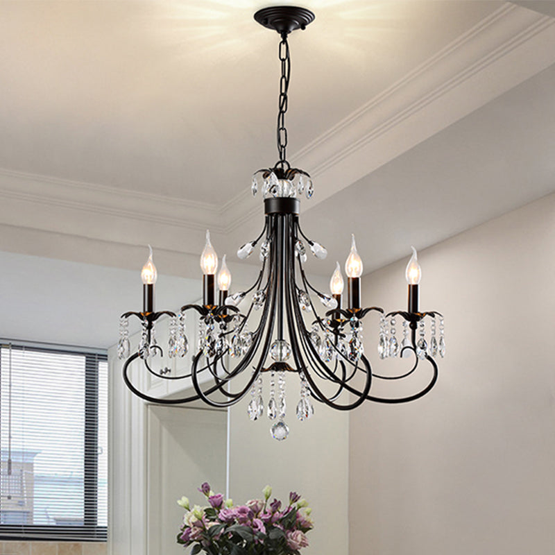 Black Crystal Chandelier – Modern Candle Design