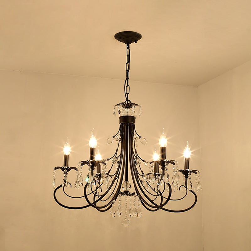 Black Crystal Chandelier – Modern Candle Design