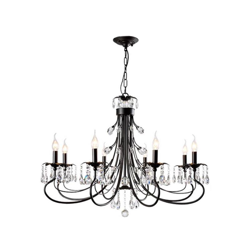 Black Crystal Chandelier – Modern Candle Design