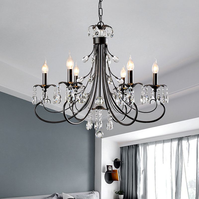 Black Crystal Chandelier – Modern Candle Design