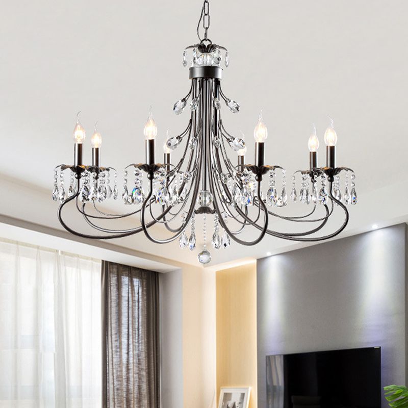 Black Crystal Chandelier – Modern Candle Design