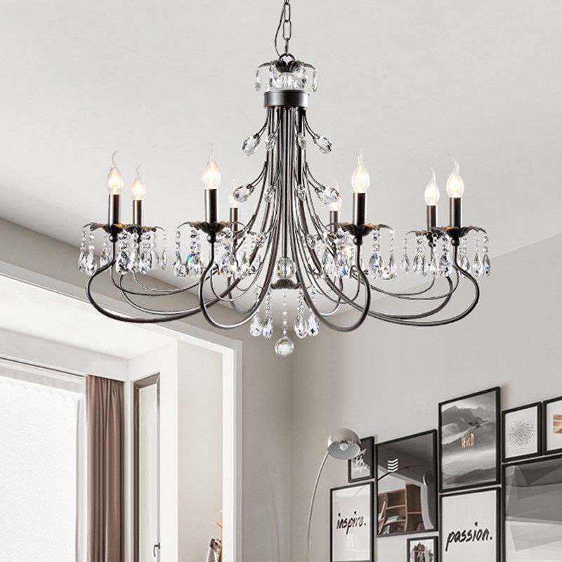 Black Crystal Chandelier – Modern Candle Design