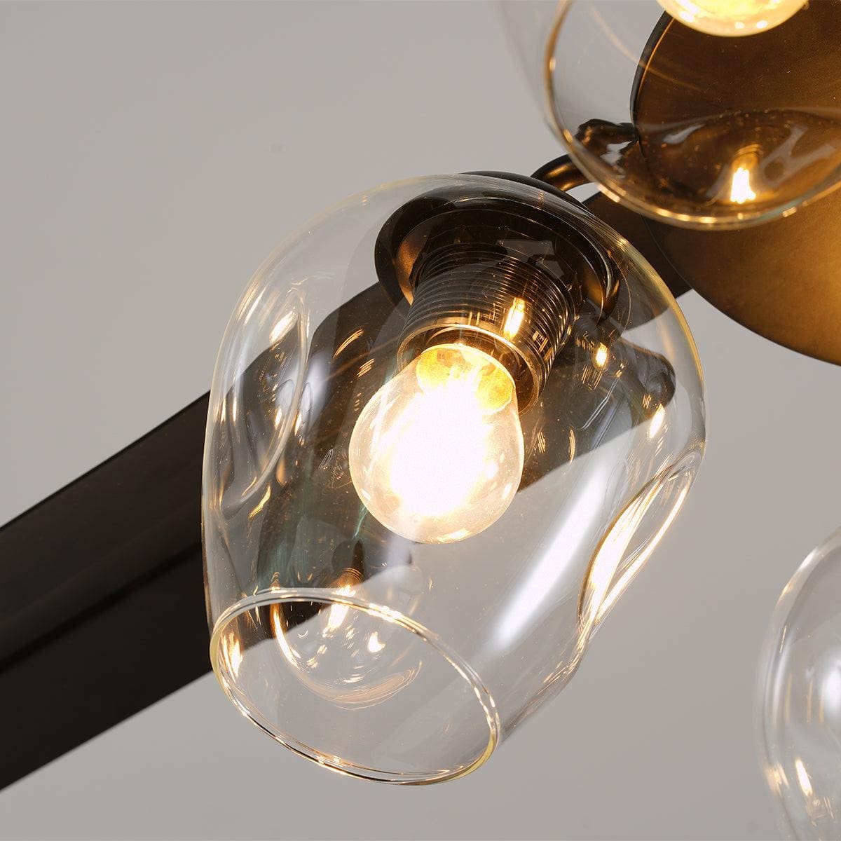 Black Vintage Ceiling Fan with Glass Ball Lights