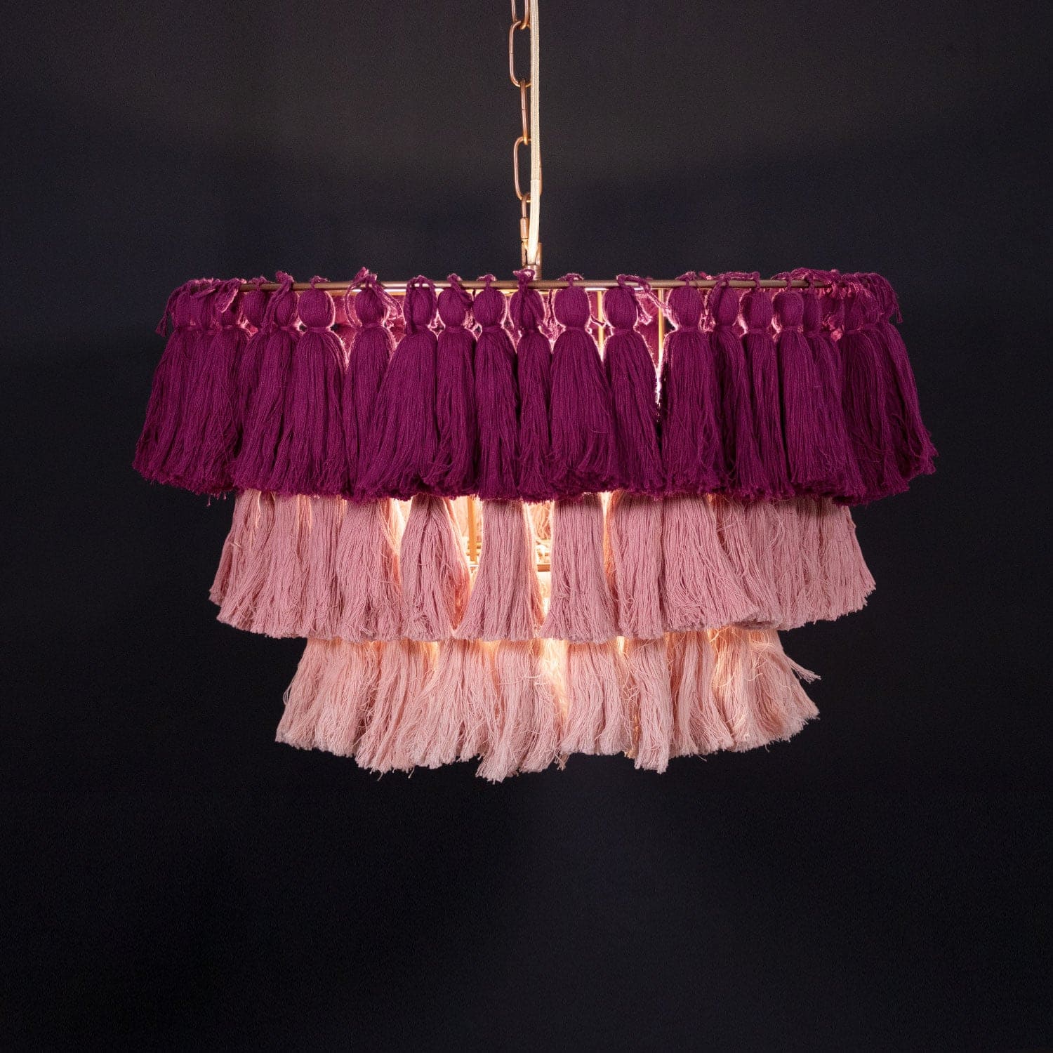 Bohemian Tassel Chandelier - Handmade Rope Design