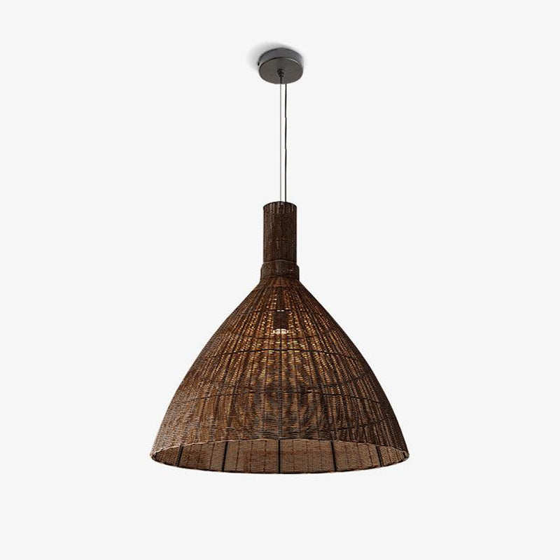 Boho Chic Rattan Cone Pendant Lamp