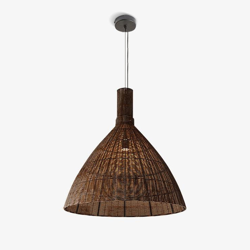 Boho Chic Rattan Cone Pendant Lamp