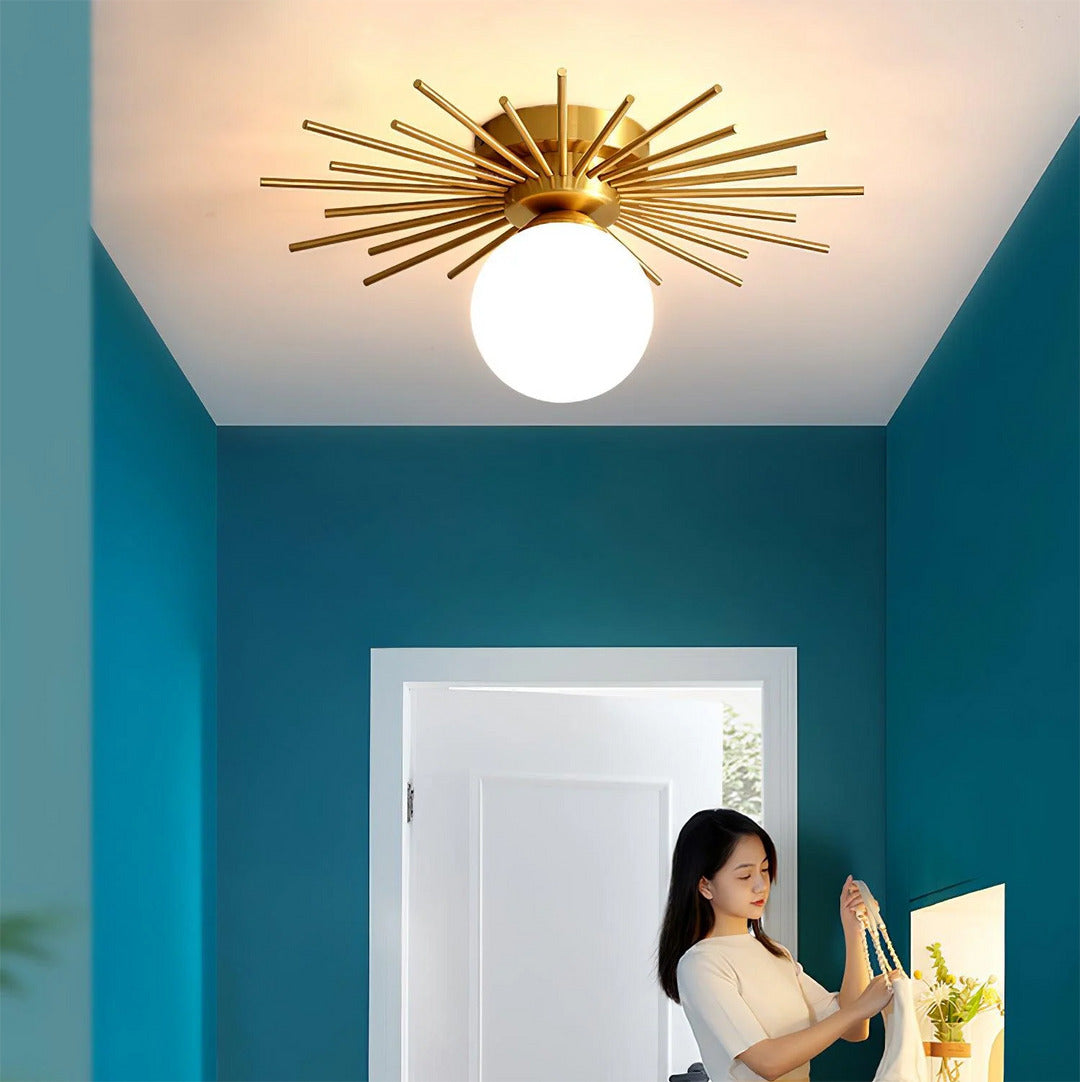 Brass Radiant Ceiling Light – Modern Elegance