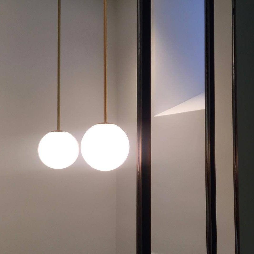 Brass Architectural Pendant Light - Modern Globe Design