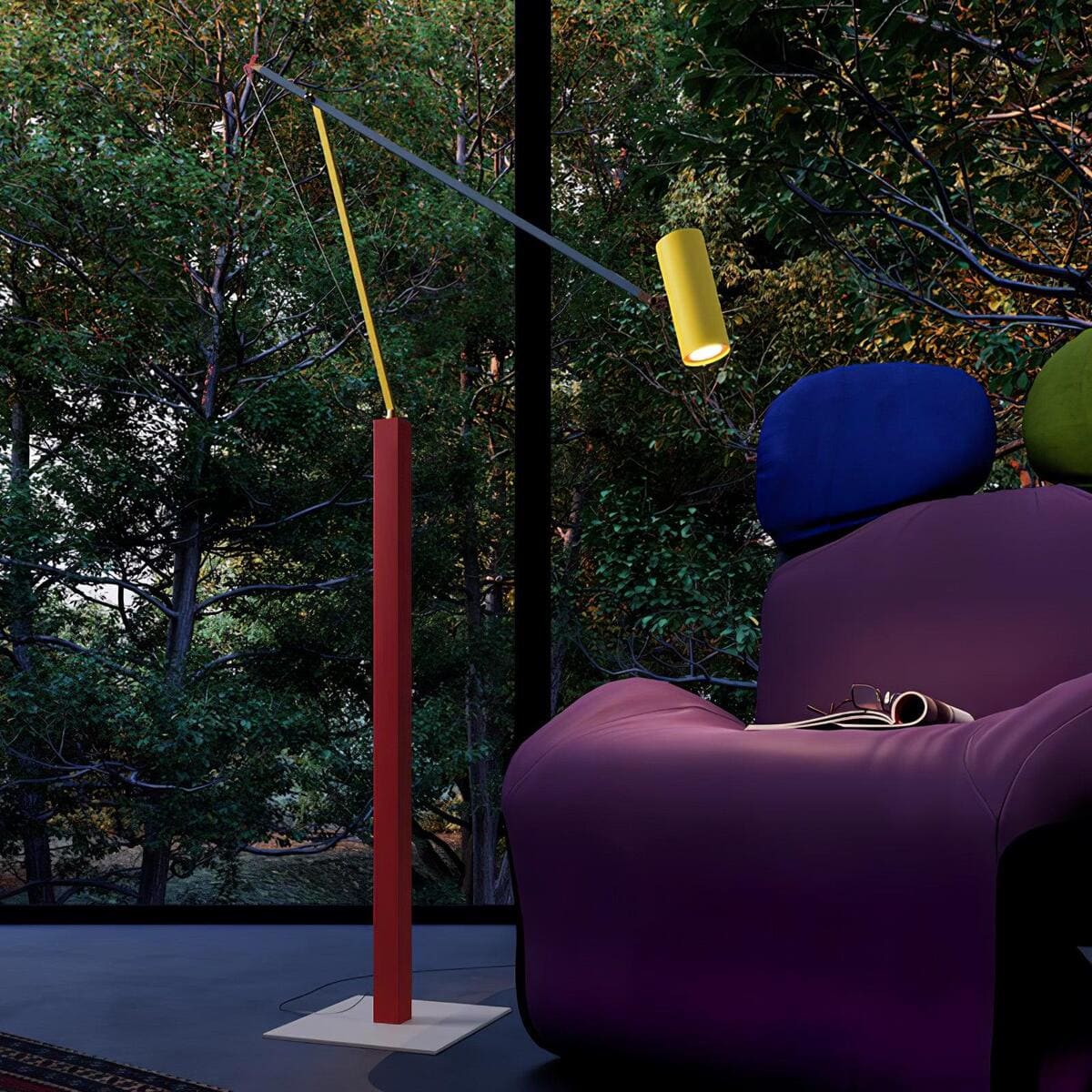 Colorful Adjustable Floor Lamp – Modern Primary Colors