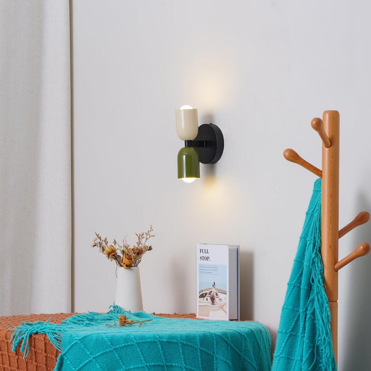 Contemporary Plug-In Double-Head Wall Light – Vibrant Colors