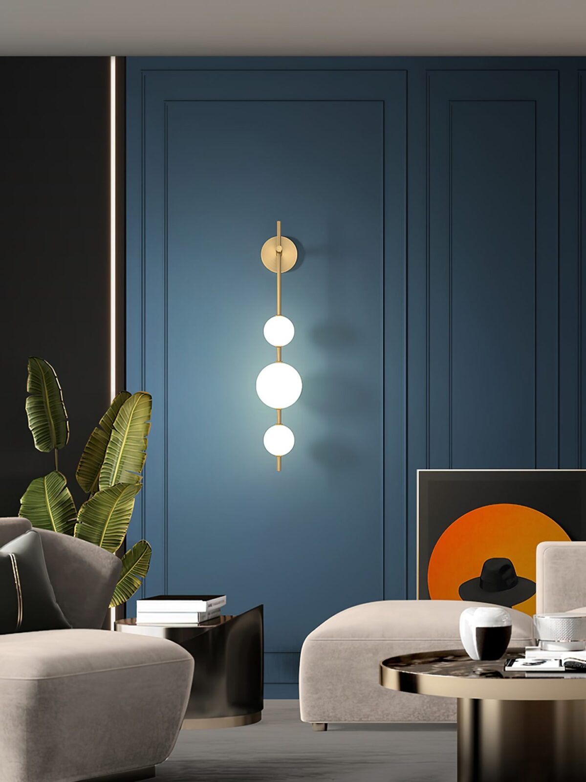 Contemporary Vertical Globe Wall Sconce – Matte White