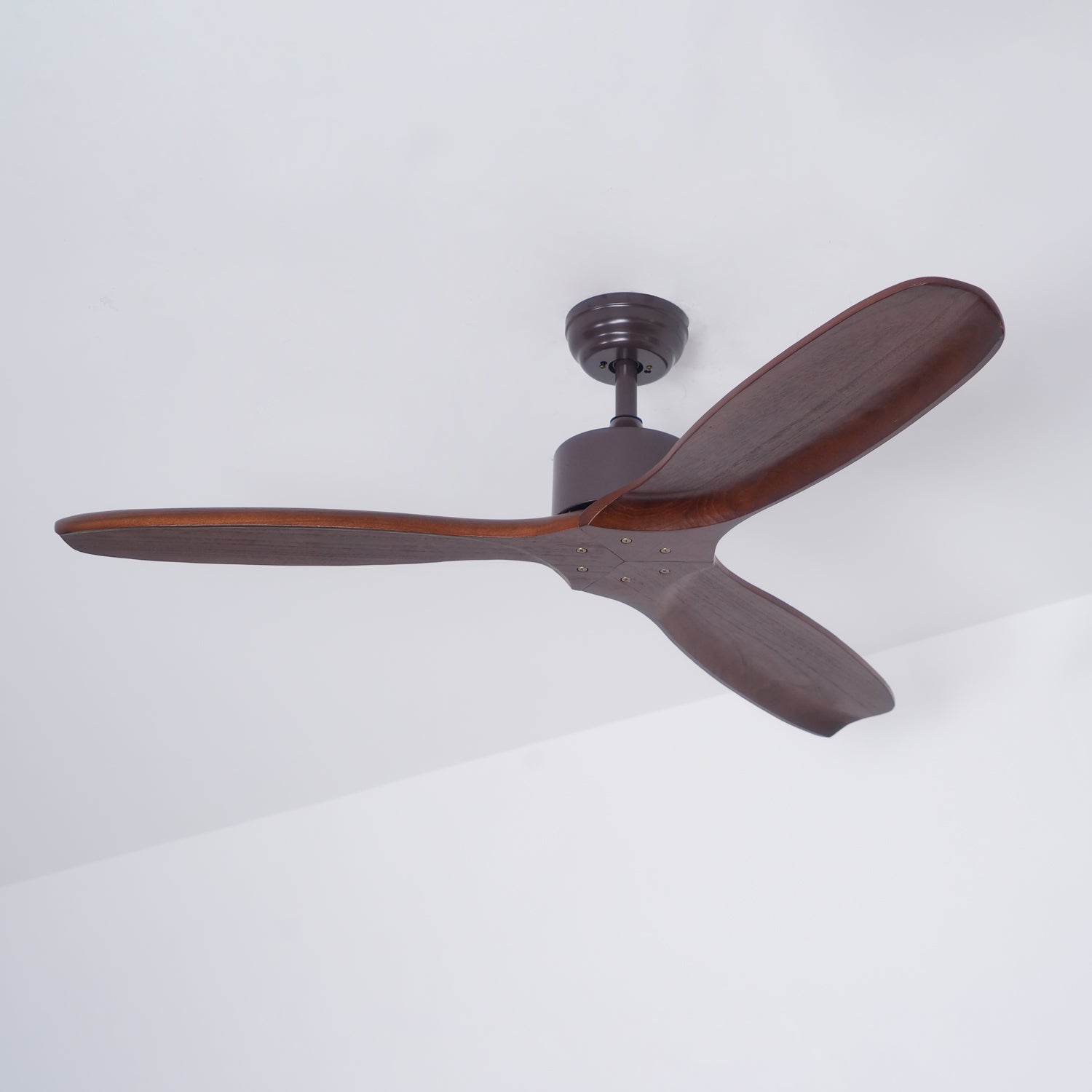 Contemporary Wooden Ceiling Fan, 3-Blade Design