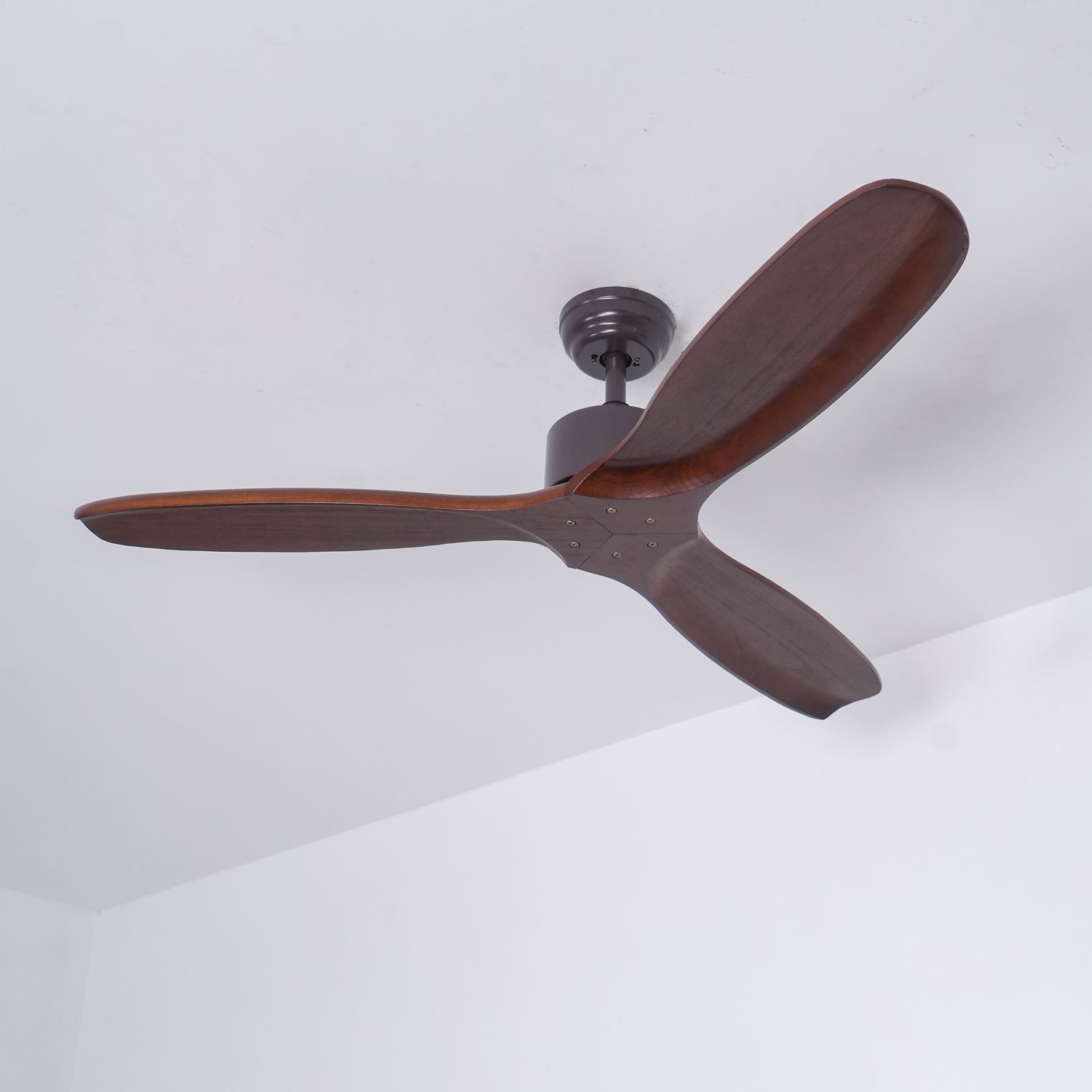 Contemporary Wooden Ceiling Fan, 3-Blade Design