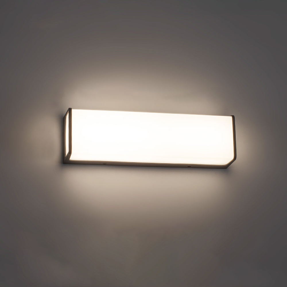 Contemporary Outdoor LED Wall Light – Black, Sensor or Steady, Multiple Sizes