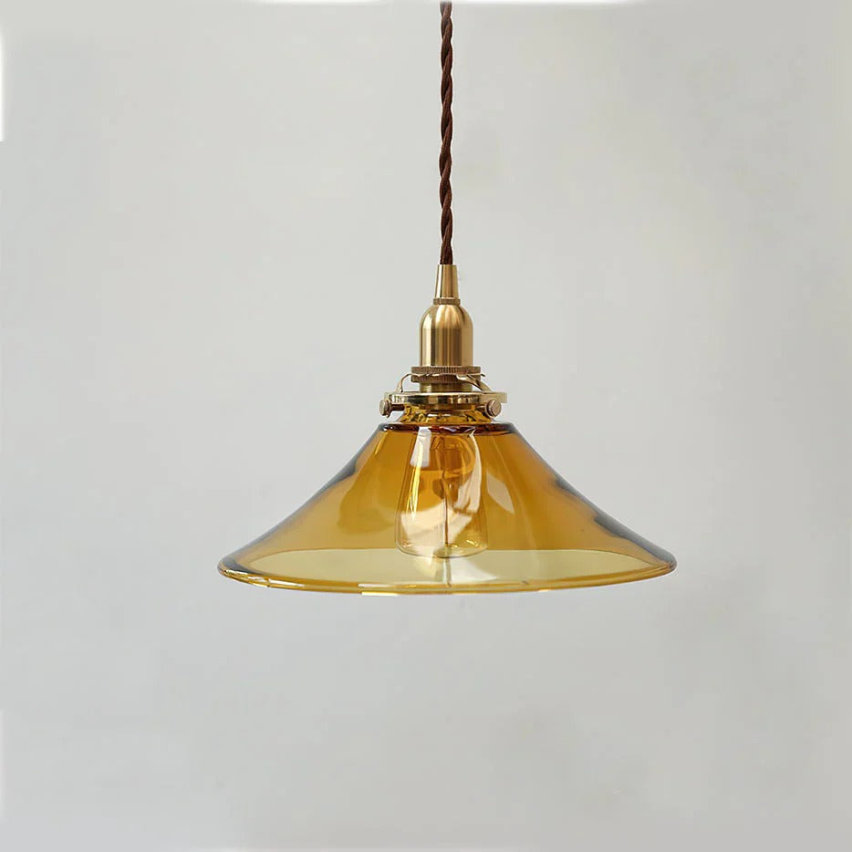 Cozy Amber Glass Pendant Light