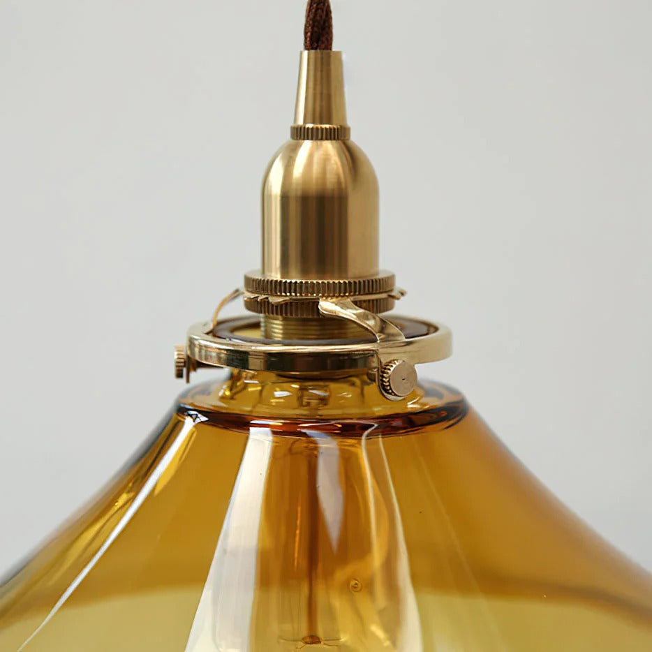 Cozy Amber Glass Pendant Light