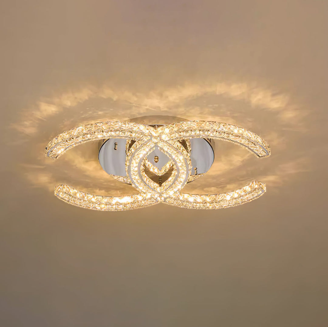 Double C Crystal Ceiling Light