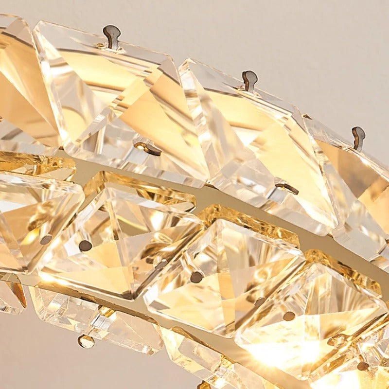 Double C Crystal Ceiling Light