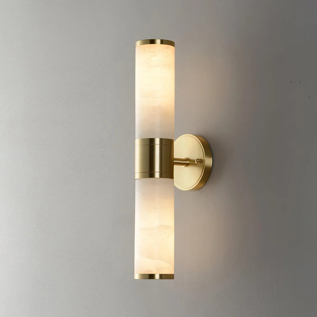 Dual Marble Tube Wall Lamp Fixture