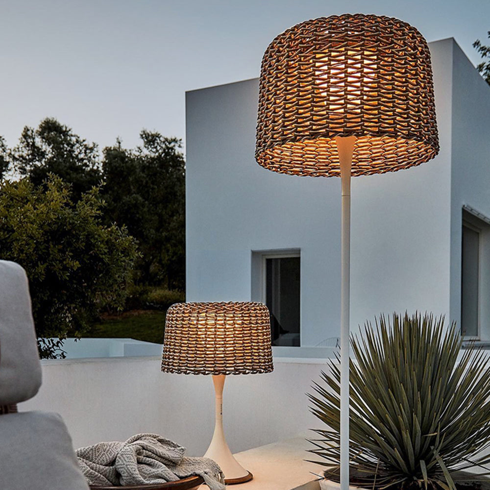 Durable Rattan Outdoor Floor Lamp – Modern Waterproof Lighting