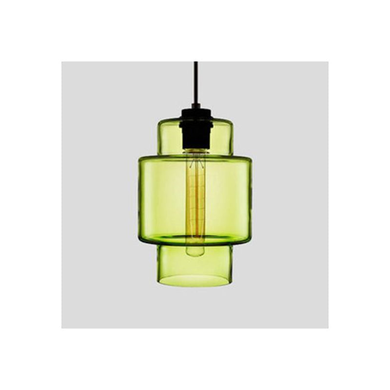 Elegant Glass and Metal Pendant Lamp - Art Deco Statement