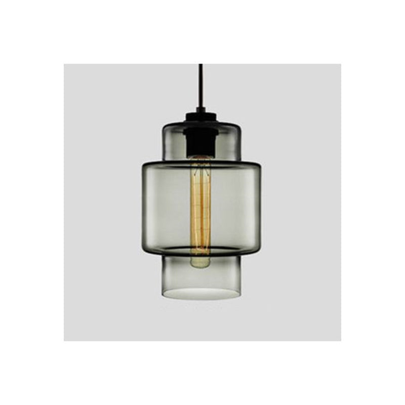 Elegant Glass and Metal Pendant Lamp - Art Deco Statement