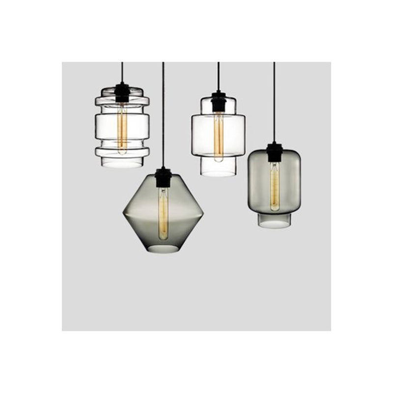 Elegant Glass and Metal Pendant Lamp - Art Deco Statement