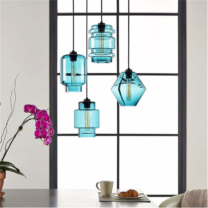 Elegant Glass and Metal Pendant Lamp - Art Deco Statement